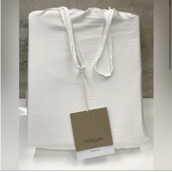 Ettitude Bamboo Lyocell Sheet Set - White (KING) - Picture 2 of 7